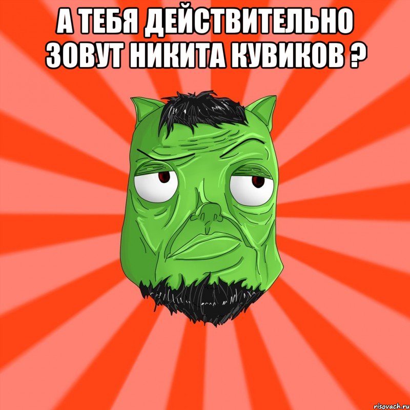 а тебя действительно зовут Никита Кувиков ? , Мем Лицо Вольнова когда ему говорят