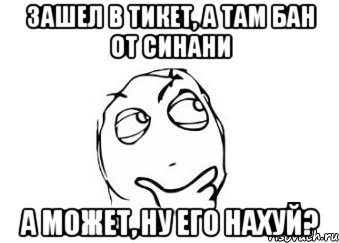 Зашел в тикет, а там бан от Синани А может, ну его нахуй?, Мем Мне кажется или