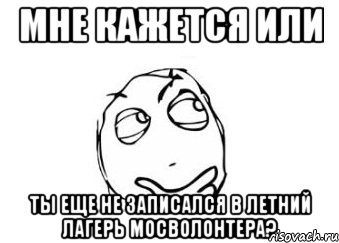 Мне кажется или ты еще не записался в Летний Лагерь Мосволонтера?, Мем Мне кажется или