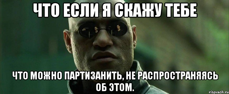 Что если я скажу тебе Что можно партизанить, не распространяясь об этом.