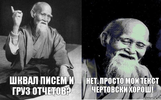 шквал писем и груз отчетов? Нет. Просто мой текст чертовски хорош!, Комикс Мудрец-монах (2 зоны)