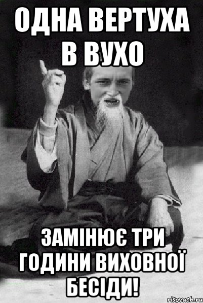 одна вертуха в вухо замінює три години виховної бесіди!, Мем Мудрий паца