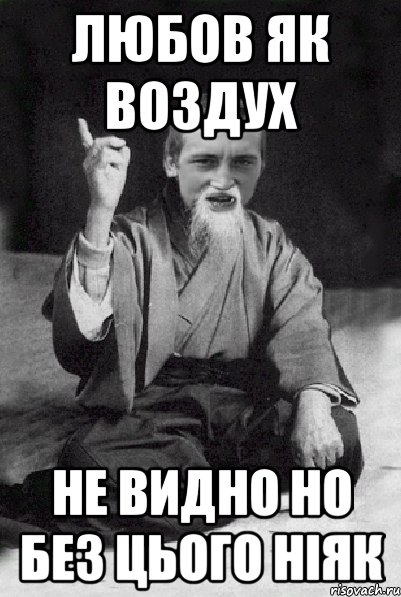 любов як воздух не видно но без цього ніяк, Мем Мудрий паца