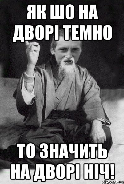 Як шо на дворі темно то значить на дворі ніч!, Мем Мудрий паца