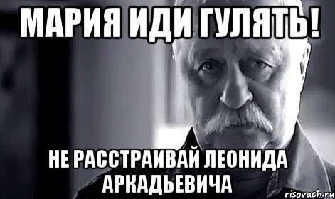 Мария иди гулять! не расстраивай Леонида Аркадьевича, Мем Не огорчай Леонида Аркадьевича