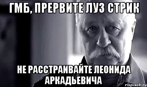 ГМБ, прервите луз стрик не расстраивайте Леонида Аркадьевича, Мем Не огорчай Леонида Аркадьевича