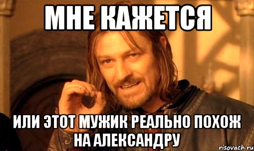 МНЕ КАЖЕТСЯ ИЛИ ЭТОТ МУЖИК РЕАЛЬНО ПОХОЖ НА АЛЕКСАНДРУ, Мем Нельзя просто так взять и (Боромир мем)