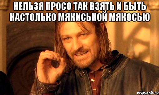 Нельзя просо так взять и быть настолько мякисьной мякосью , Мем Нельзя просто так взять и (Боромир мем)