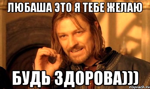 Любаша это я тебе желаю будь здорова))), Мем Нельзя просто так взять и (Боромир мем)