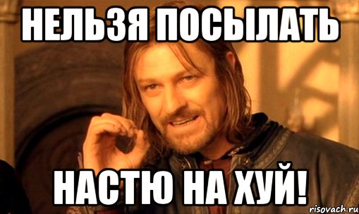 Нельзя посылать Настю на хуй!, Мем Нельзя просто так взять и (Боромир мем)