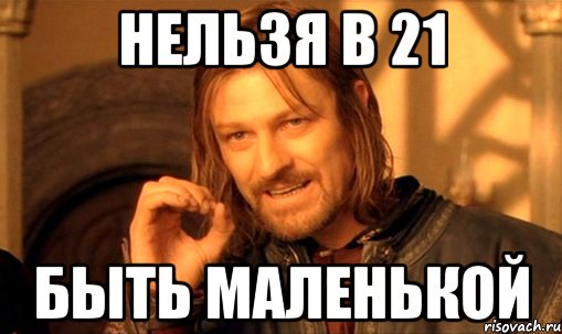 нельзя в 21 быть маленькой, Мем Нельзя просто так взять и (Боромир мем)