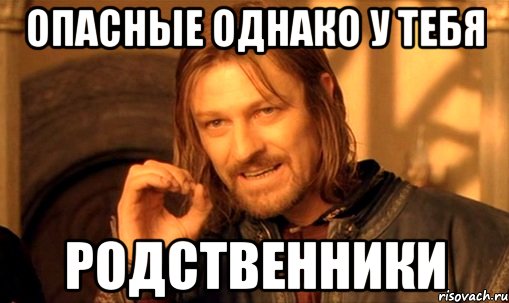 Опасные однако у тебя Родственники, Мем Нельзя просто так взять и (Боромир мем)