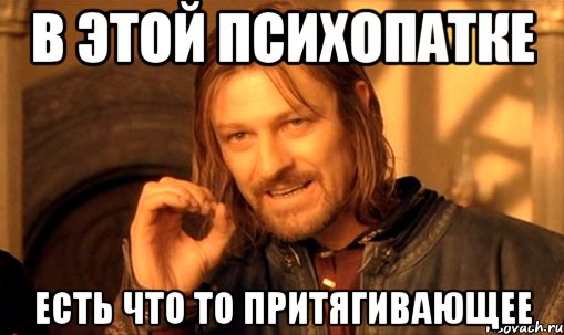 В этой психопатке Есть что то притягивающее, Мем Нельзя просто так взять и (Боромир мем)