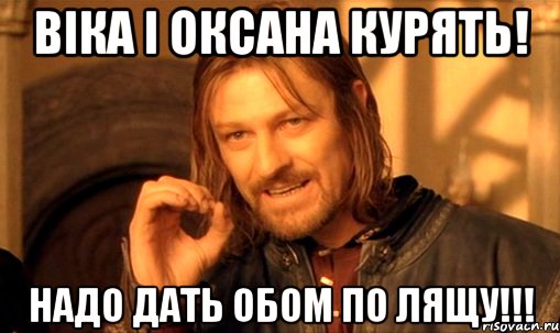 Віка і оксана курять! надо дать обом по лящу!!!, Мем Нельзя просто так взять и (Боромир мем)