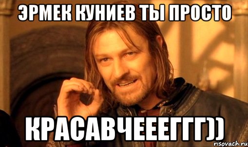 Эрмек Куниев ты просто красавчеееггг)), Мем Нельзя просто так взять и (Боромир мем)