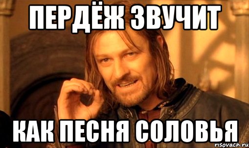 ПЕРДЁЖ ЗВУЧИТ КАК ПЕСНЯ СОЛОВЬЯ, Мем Нельзя просто так взять и (Боромир мем)