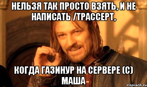 Нельзя так просто взять, и не написать /tpaccept, когда газинур на сервере (с) маша, Мем Нельзя просто так взять и (Боромир мем)