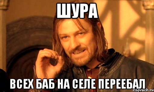 Шура Всех баб на селе переебал, Мем Нельзя просто так взять и (Боромир мем)