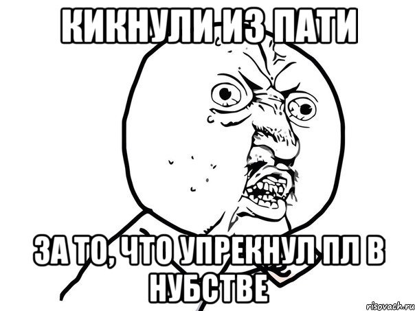 Кикнули из пати за то, что упрекнул пл в нубстве, Мем Ну почему (белый фон)