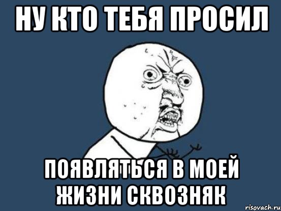 ну кто тебя просил появляться в моей жизни сквозняк, Мем Ну почему