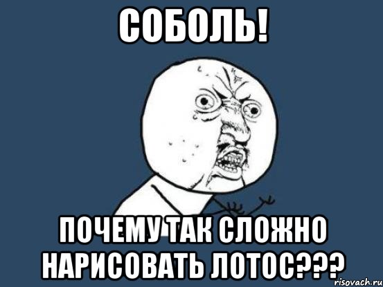 СОБОЛЬ! почему так сложно нарисовать лотос???, Мем Ну почему