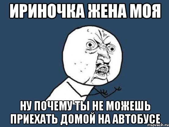 Ириночка жена моя ну почему ты не можешь приехать домой на автобусе, Мем Ну почему