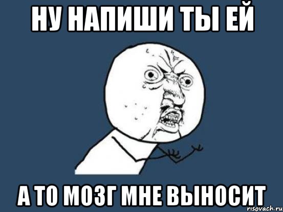 ну напиши ты ей а то мозг мне выносит, Мем Ну почему