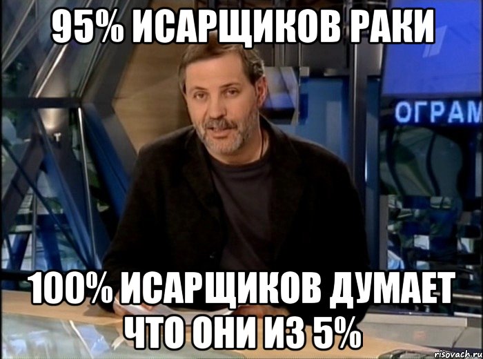 95% исарщиков раки 100% исарщиков думает что они из 5%, Мем Однако Здравствуйте