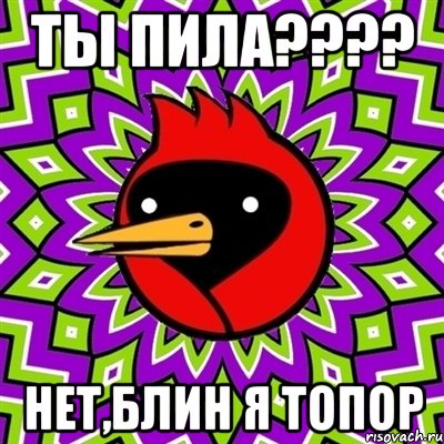 Ты пила???? Нет,блин я топор, Мем Омская птица