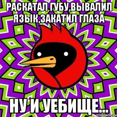 Раскатал губу,вывалил язык,закатил глаза Ну и уебище..., Мем Омская птица