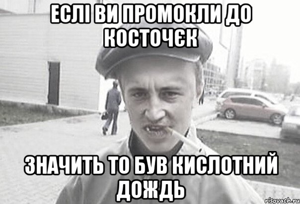 Еслі ви промокли до косточєк значить то був кислотний дождь, Мем Пацанська философия