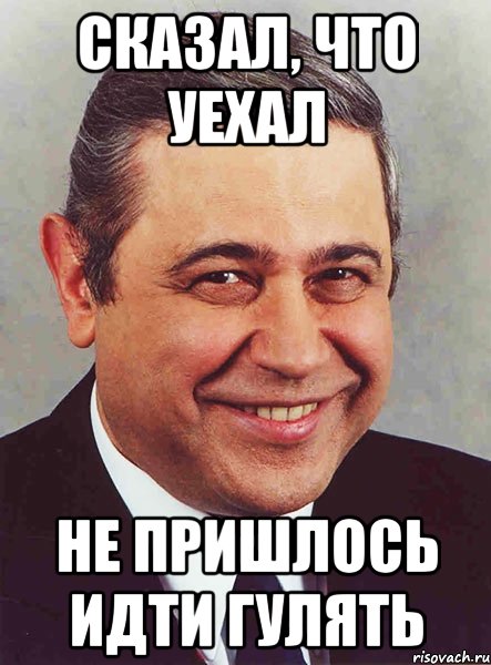 Сказал, что уехал не пришлось идти гулять, Мем петросян