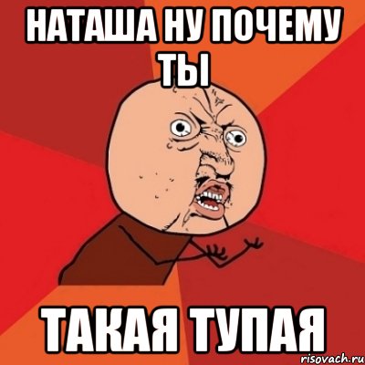 Наташа ну почему ты Такая тупая, Мем Почему