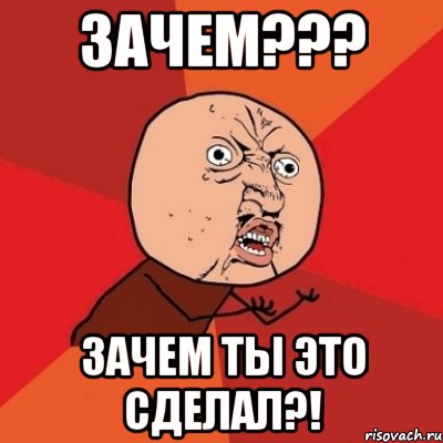 Зачем??? Зачем ты это сделал?!, Мем Почему