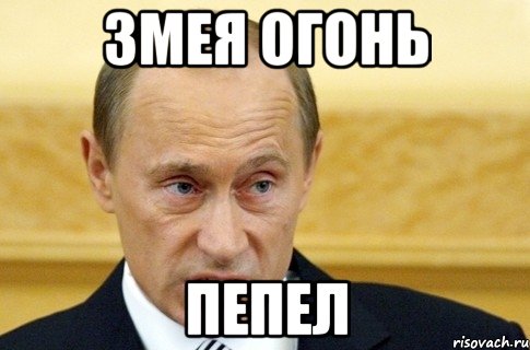 змея огонь пепел, Мем путин