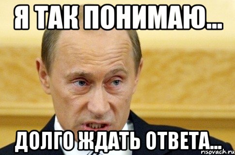 Я так понимаю... Долго ждать ответа..., Мем путин