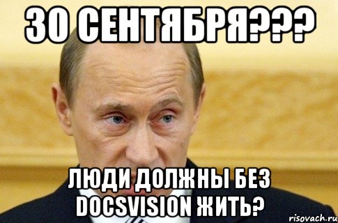 30 сентября??? Люди должны без DocsVision жить?, Мем путин