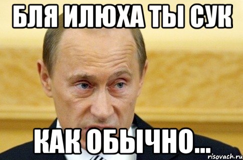 БЛЯ ИЛЮХА ТЫ СУК КАК ОБЫЧНО..., Мем путин