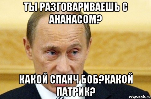 Ты разговариваешь с ананасом? Какой Спанч Боб?Какой патрик?, Мем путин