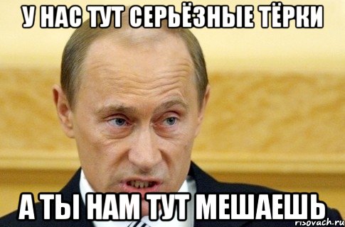 у нас тут серьёзные тёрки а ты нам тут мешаешь, Мем путин