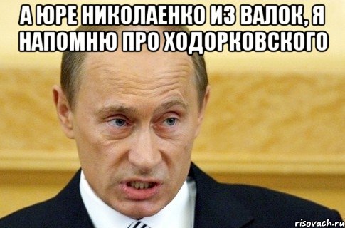 А Юре Николаенко из Валок, я напомню про Ходорковского , Мем путин