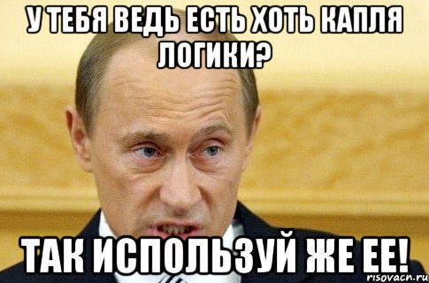 у тебя ведь есть хоть капля логики? так используй же ее!, Мем путин