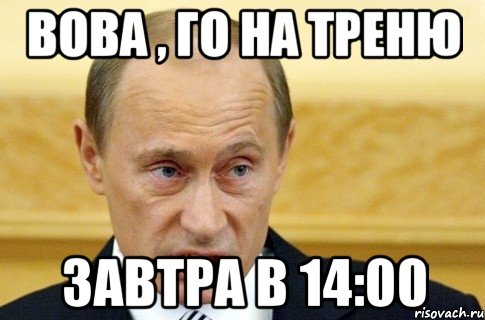 вова , го на треню завтра в 14:00, Мем путин