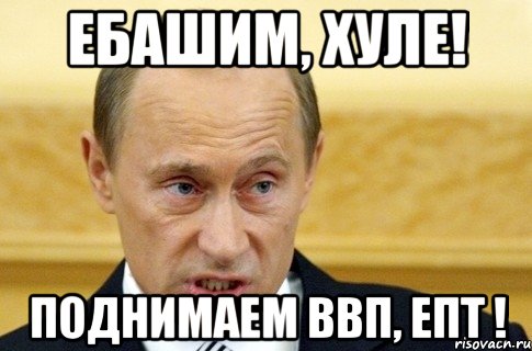 Ебашим, хуле! Поднимаем ВВП, епт !, Мем путин