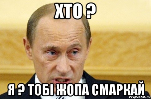 хто ? я ? тобі жопа смаркай, Мем путин