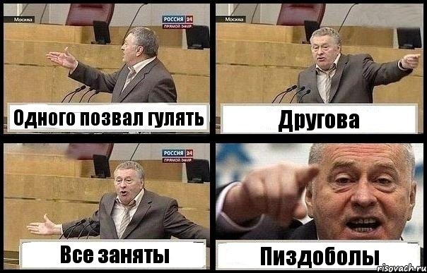 Одного позвал гулять Другова Все заняты Пиздоболы, Комикс с Жириновским