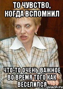 То чувство, когда вспомнил Что-то очень важное во время того как веселился, Мем Судья Егорова