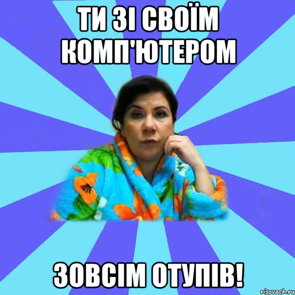 ти зі своїм комп'ютером зовсім отупів!, Мем типичная мама