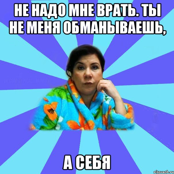 Не надо мне врать. Ты не меня обманываешь, А себя, Мем типичная мама