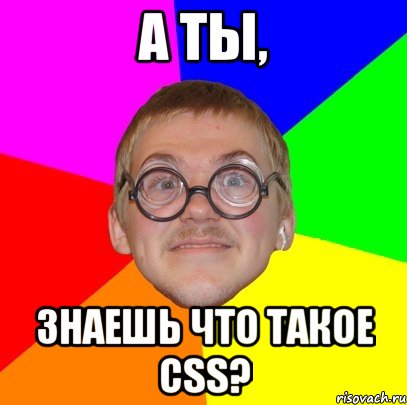 А ты, Знаешь что такое css?, Мем Типичный ботан